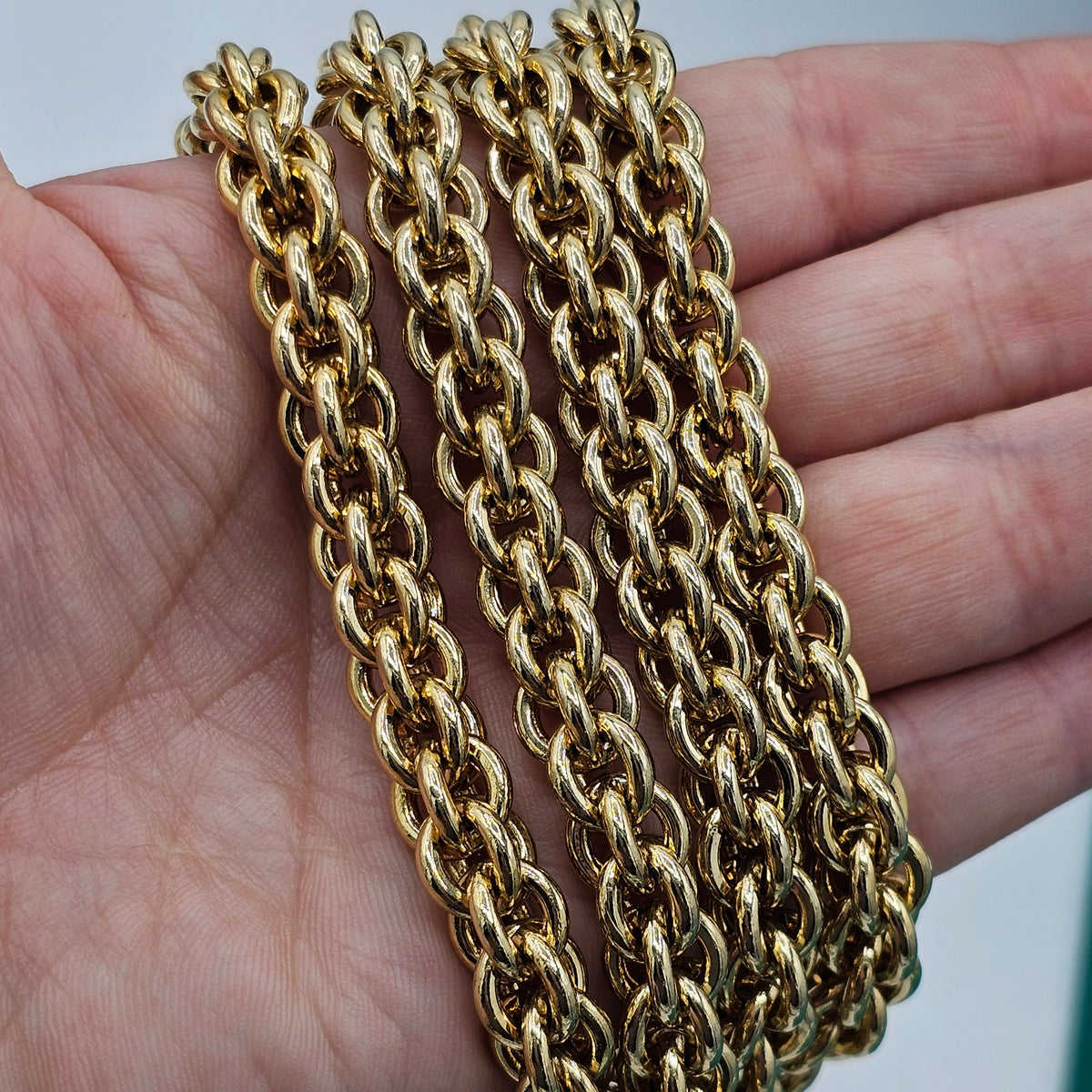Heavy Duty Gold Plated Designer Vintage Chain Necklace Statement Classic Chunky 90s