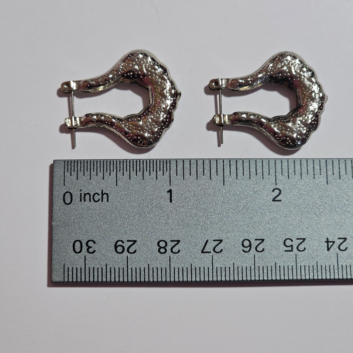 Silver-tone Hoop Pierced Earrings