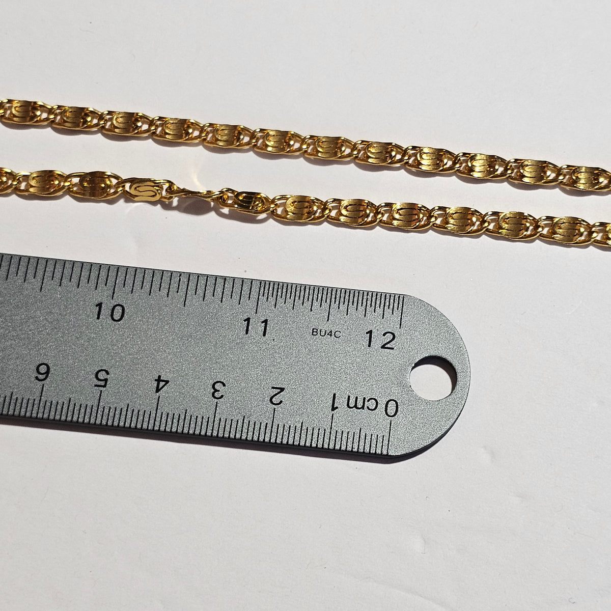 Long Gold-Tone Snail Chain Necklace Vintage Versatile 30"