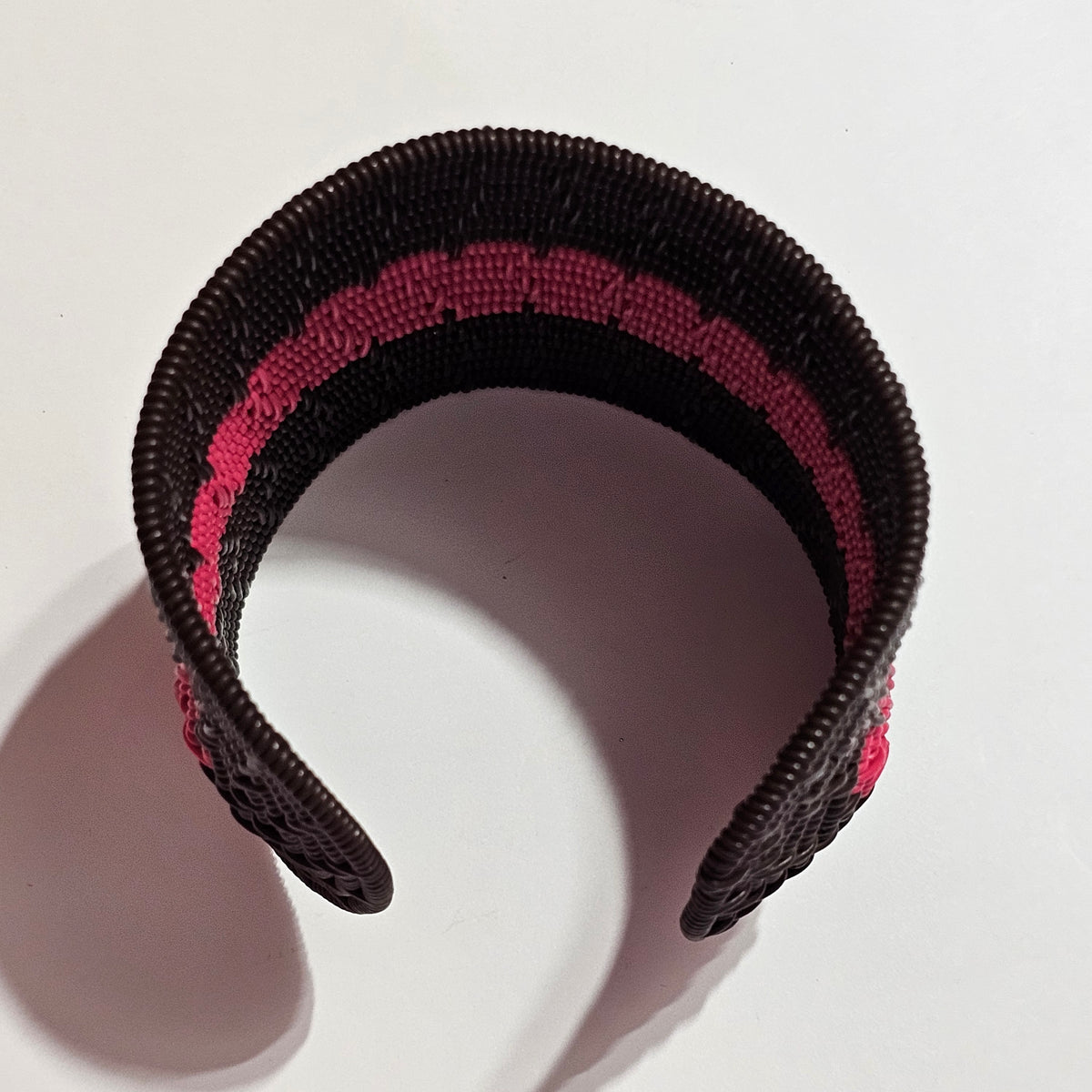 Coiled Wire Brown Pink Wide Chunky Cuff Bracelet