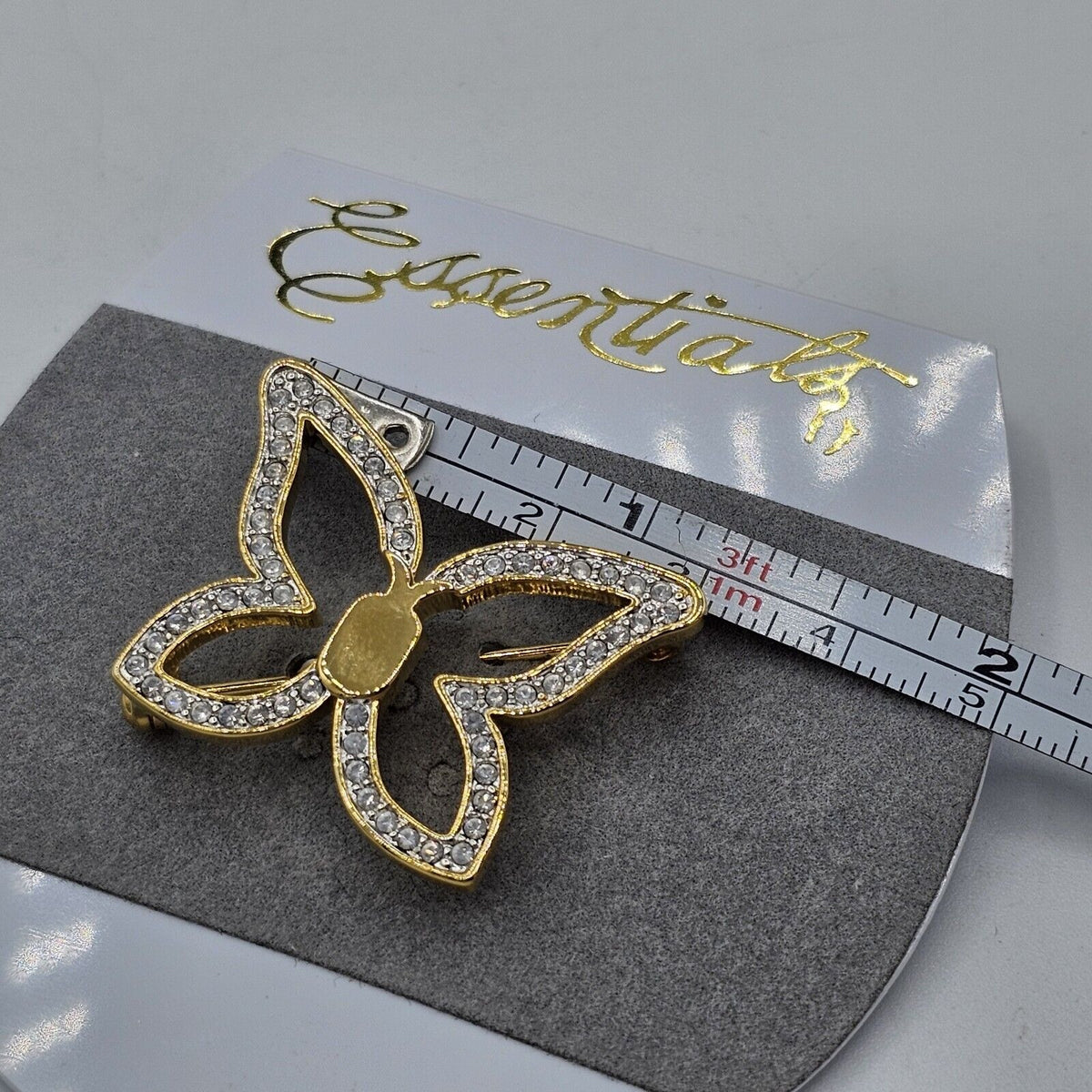 (683) Butterfly Rhinestone Brooch Pin Big Statement Flower Animal Insect NOS