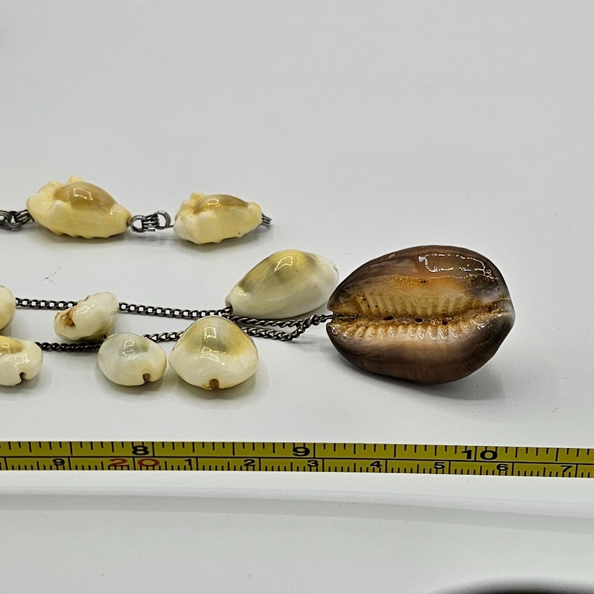 Sterling Silver Matching Hawaiian Puka Cowrie Shell Necklace and Bracelet Vintage