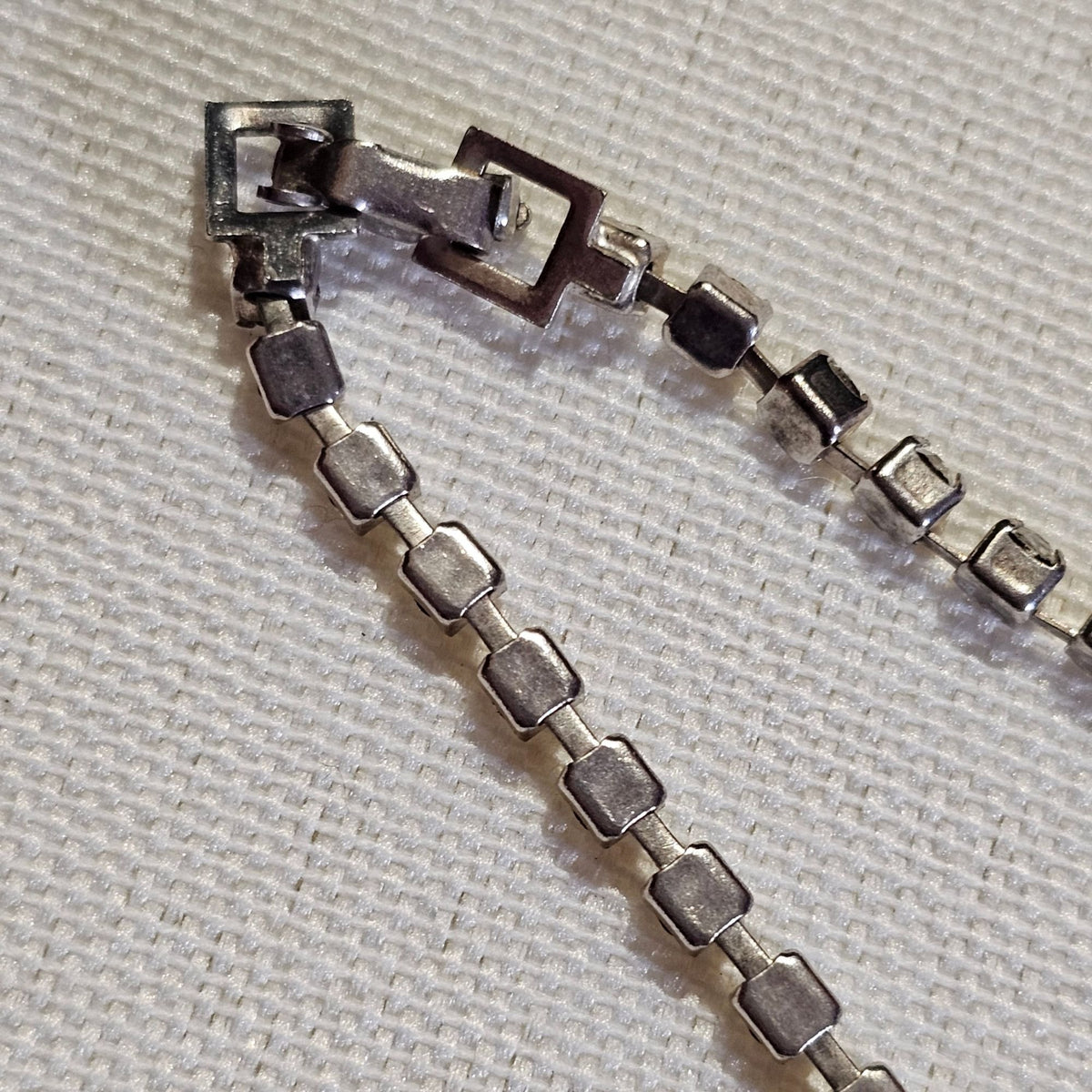 (681) V Shaped Clear Black Rhinestone Necklace Vintage Dainty Whimysgoth
