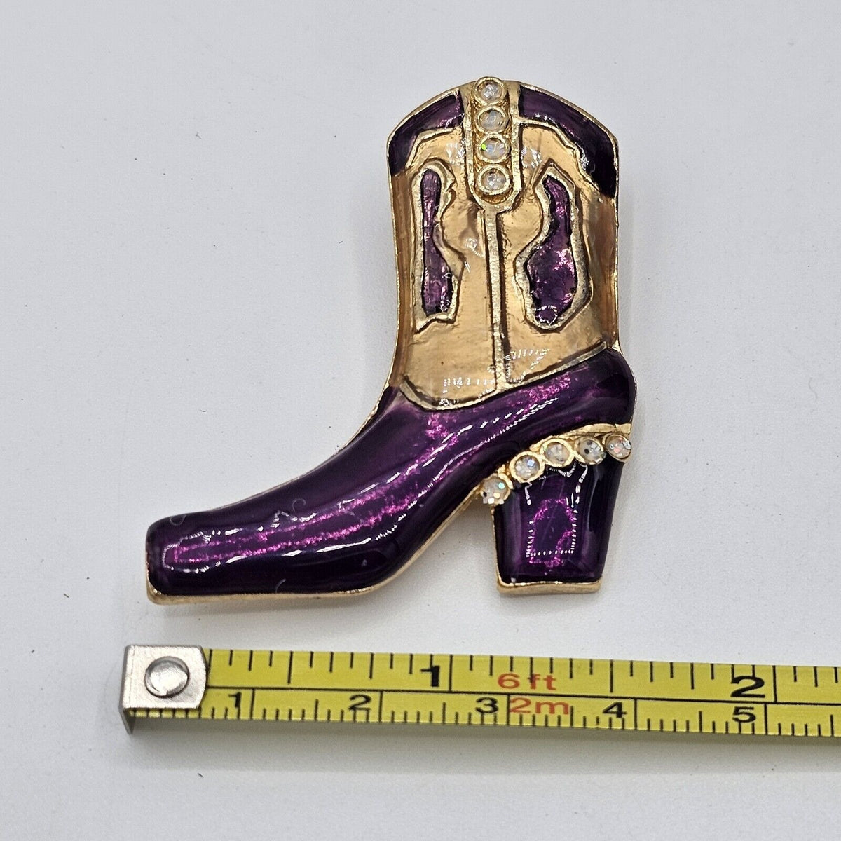 (684) Western Mates Cowboy Boot Purple Enamel Pin Brooch Shiny