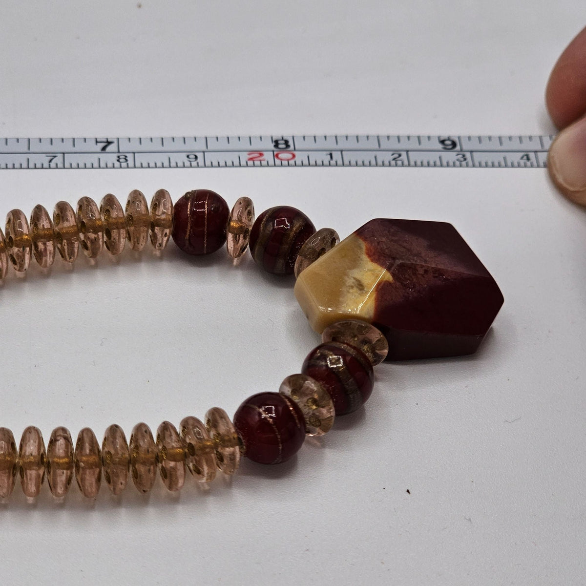 Artisan Hand Crafted Stone Jasper Beaded Necklace Vintage
