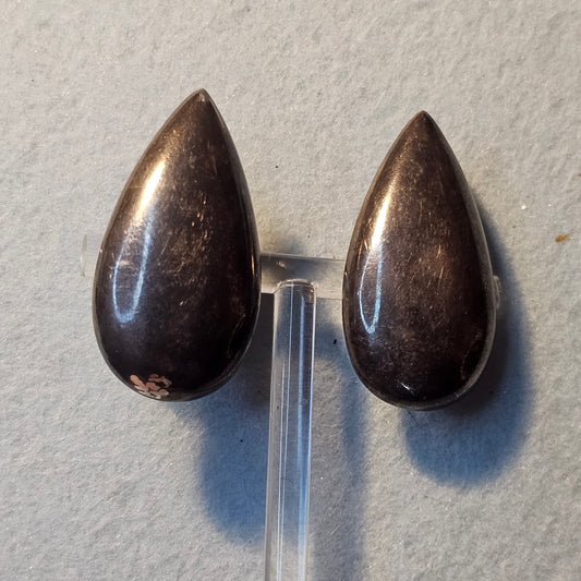 Sterling Silver Big Teardrop Clip-on Earrings Vintage