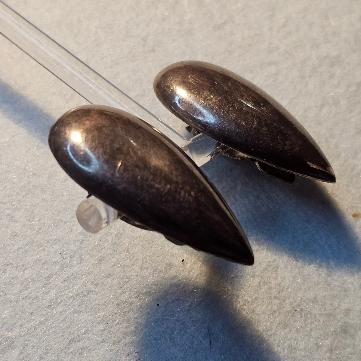 Sterling Silver Big Teardrop Clip-on Earrings Vintage