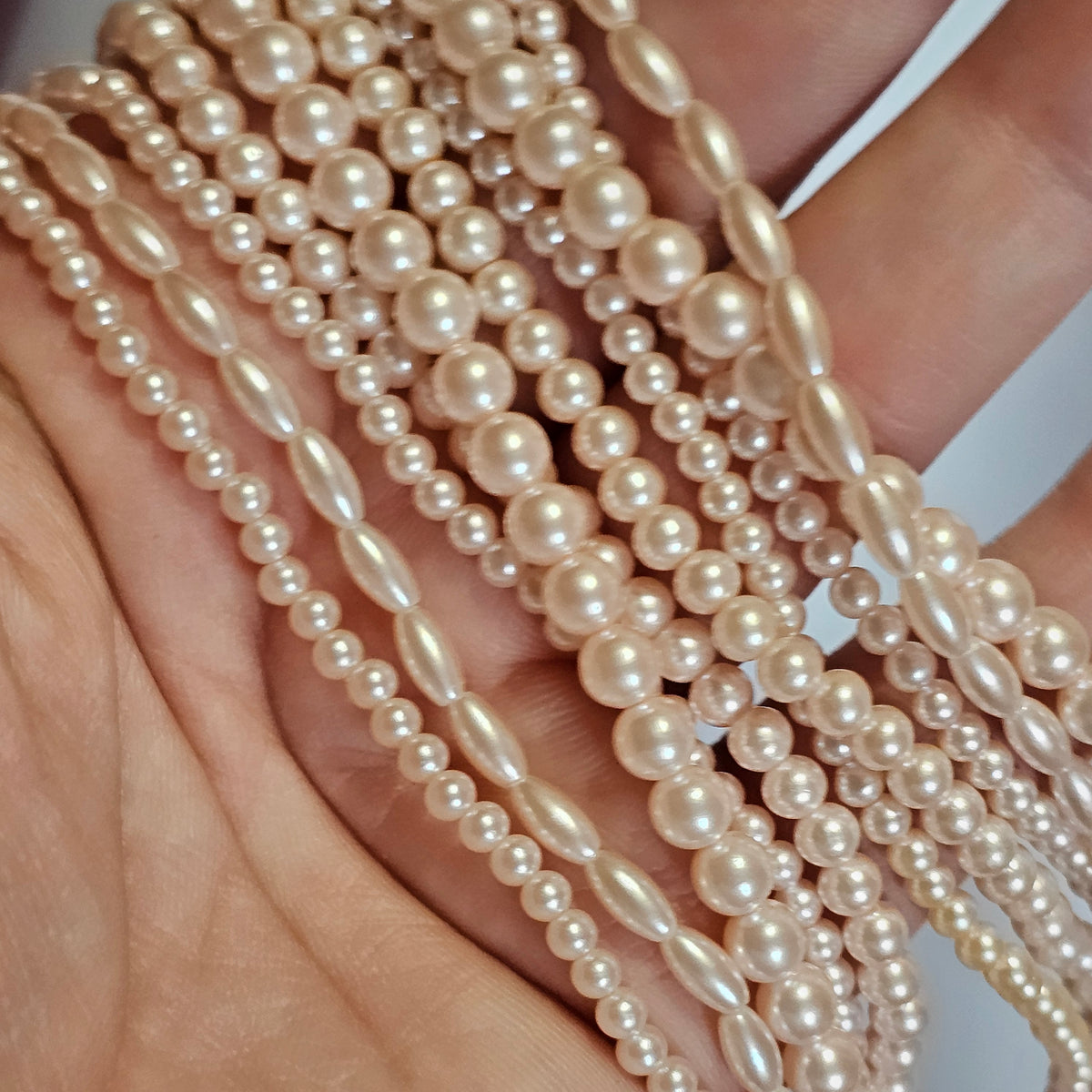 Pretty Pink Multi-strand Faux Pearl Necklace Dainty Coquette Vintage