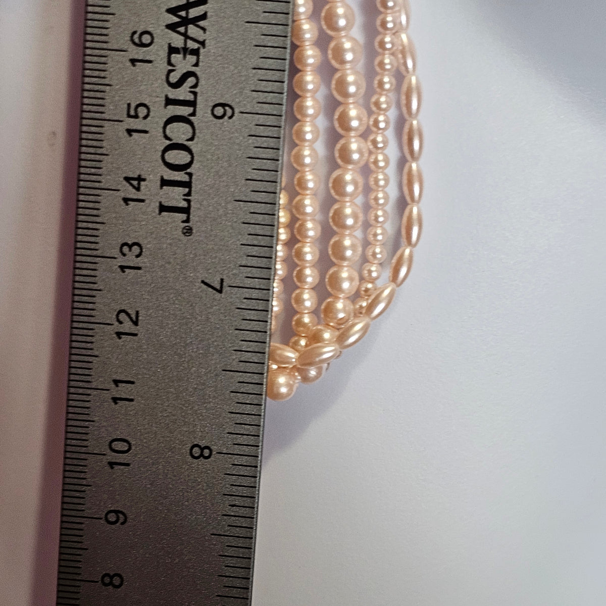 Pretty Pink Multi-strand Faux Pearl Necklace Dainty Coquette Vintage