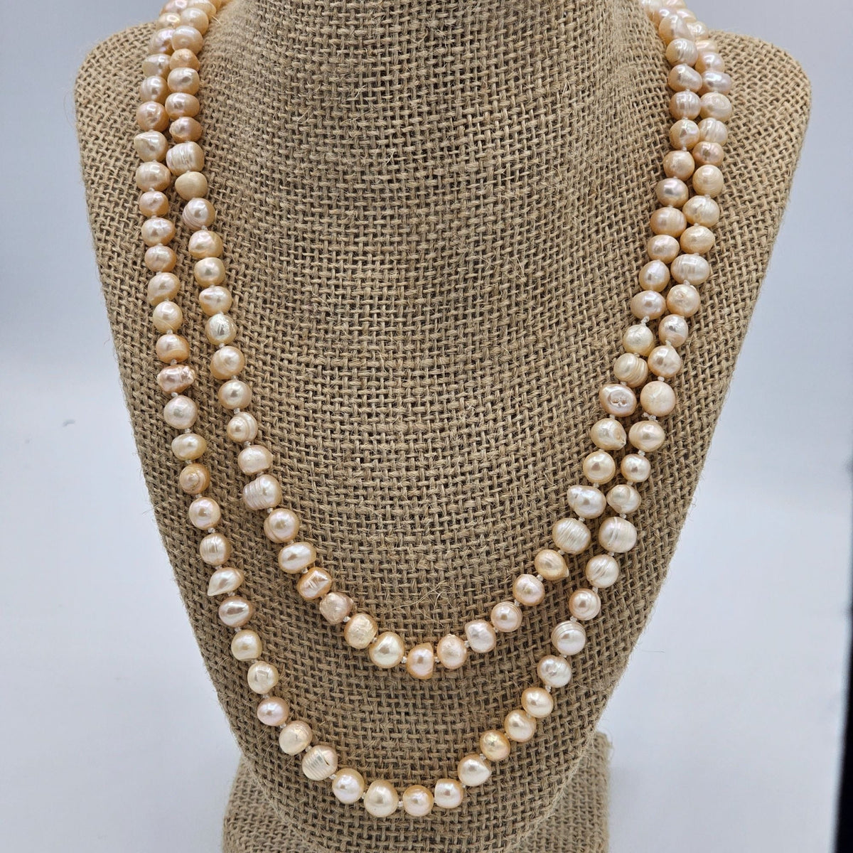 Beautiful Pink Girly Genuine Hand Knotted Pearl's Vintage Retail 300.00 Coquette