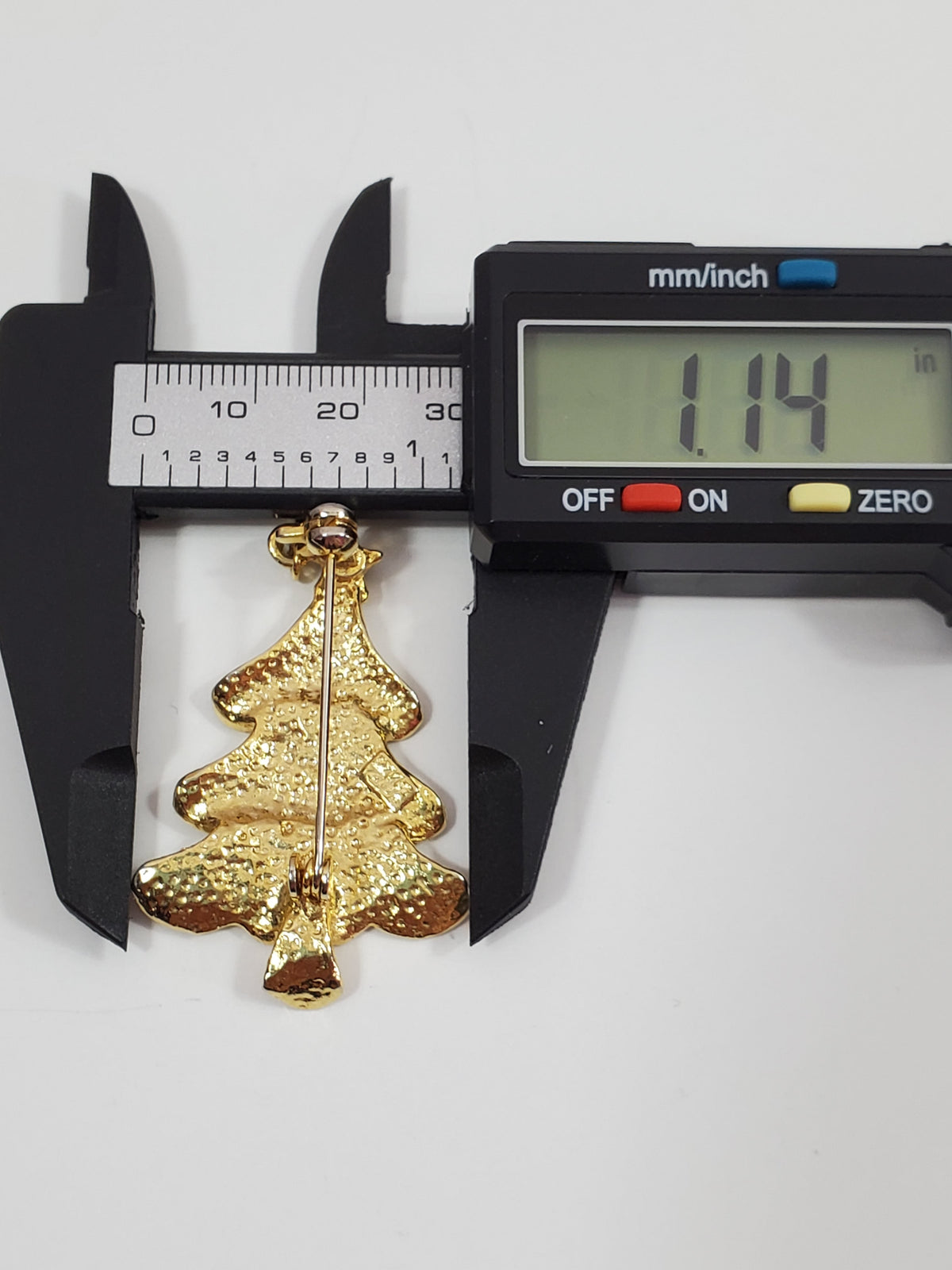 Vintage Gold-tone Signed Holiday Christmas Tree Star Dangle
