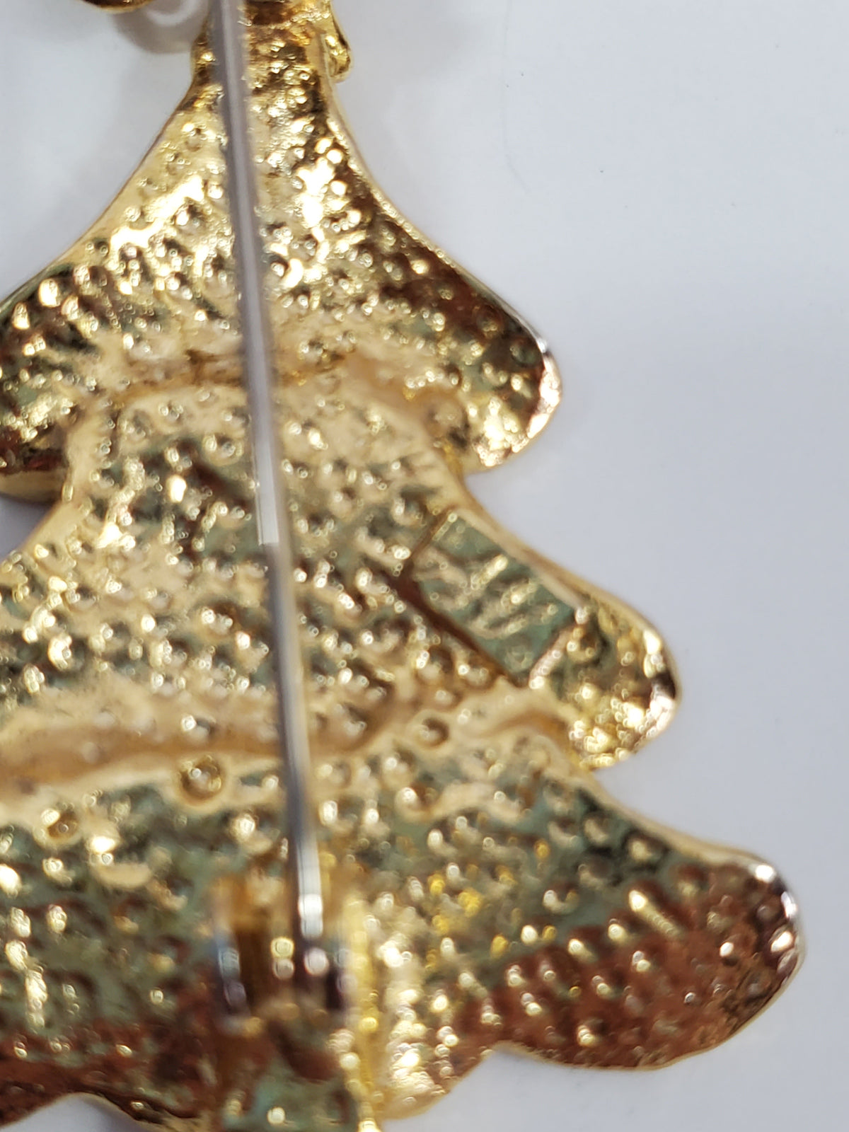 Vintage Gold-tone Signed Holiday Christmas Tree Star Dangle