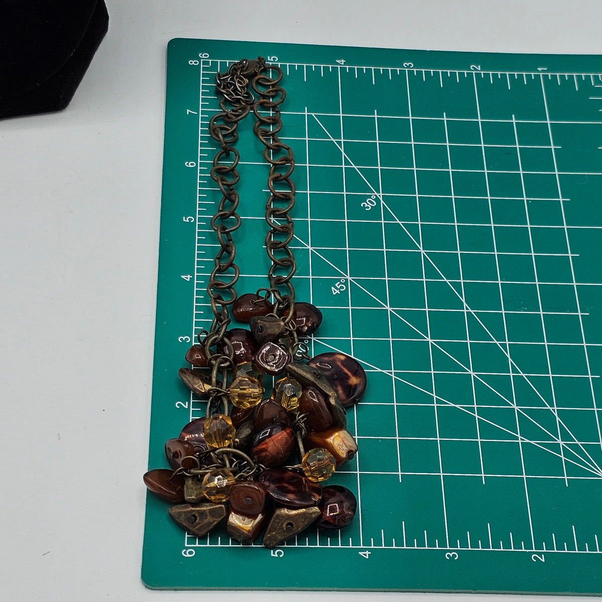 Animal Print Spotted Natural Brown Colors Acrylic Bauble Beaded Statement Boho Necklace