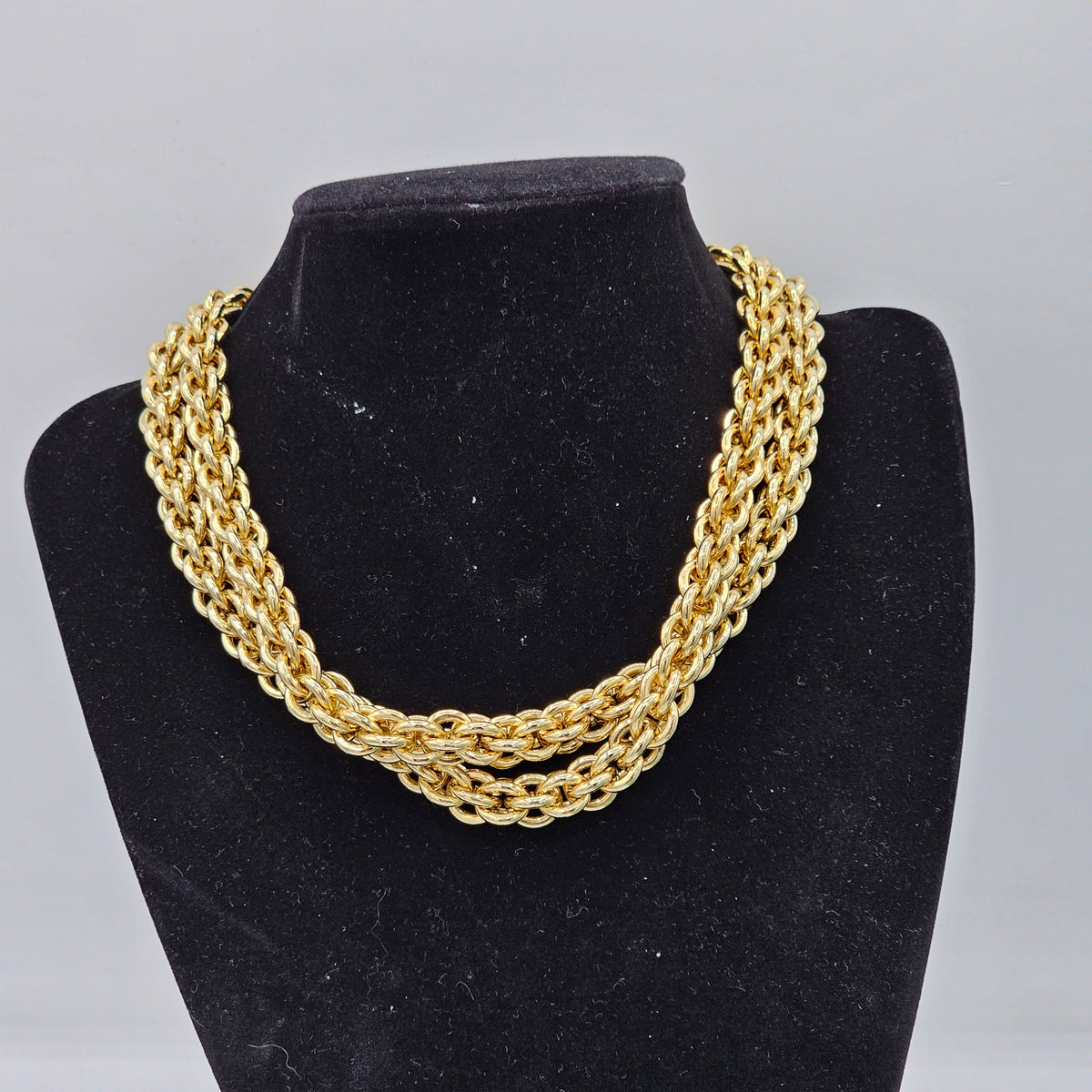 Heavy Duty Gold Plated Designer Vintage Chain Necklace Statement Classic Chunky 90s