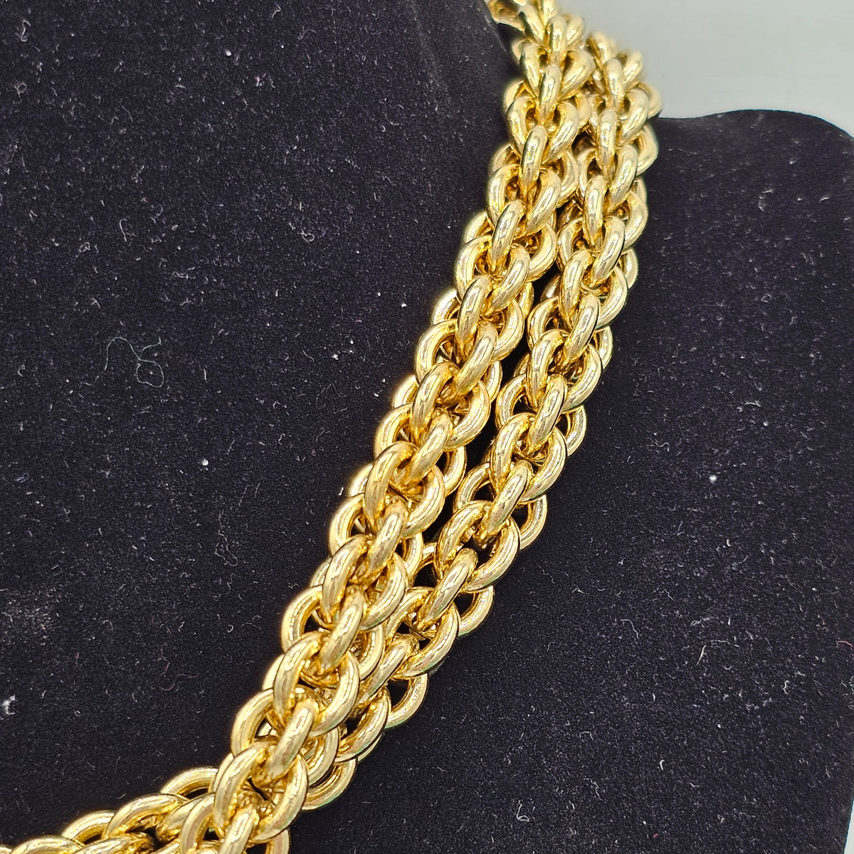 Heavy Duty Gold Plated Designer Vintage Chain Necklace Statement Classic Chunky 90s