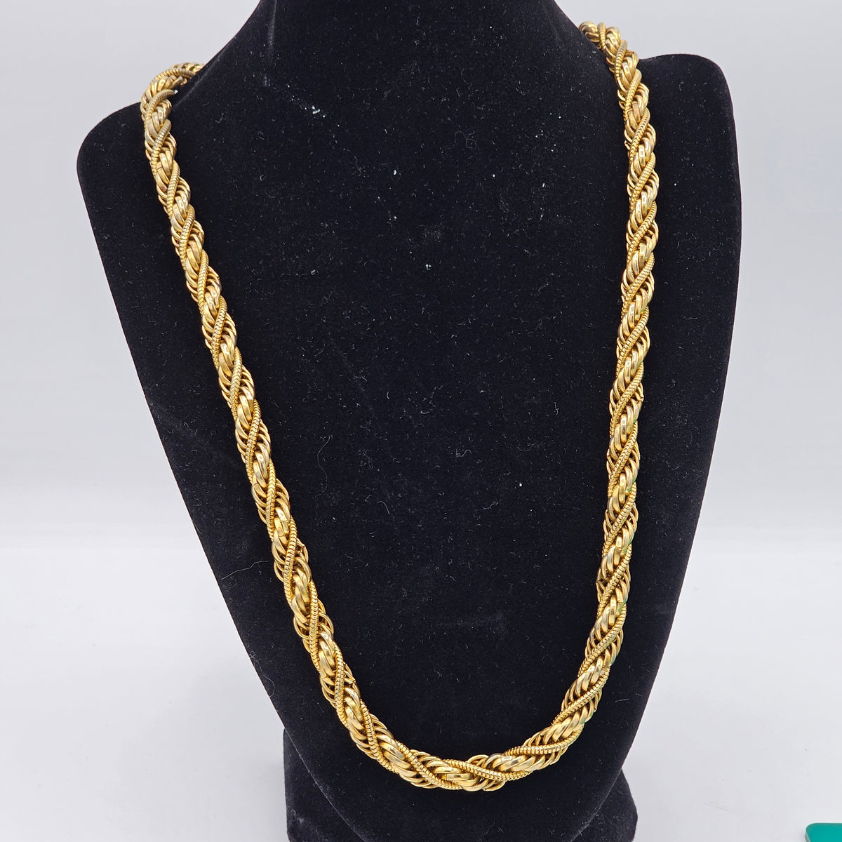 Nice Heavy Gold Plated Twisted Rope Chain Designer Quality Box Clasp Vintage