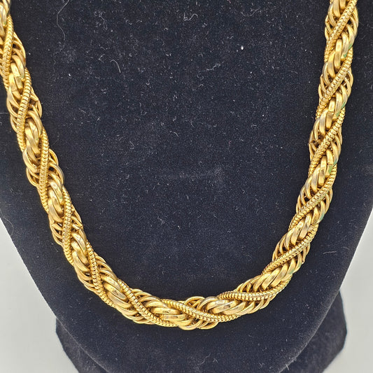 Nice Heavy Gold Plated Twisted Rope Chain Designer Quality Box Clasp Vintage
