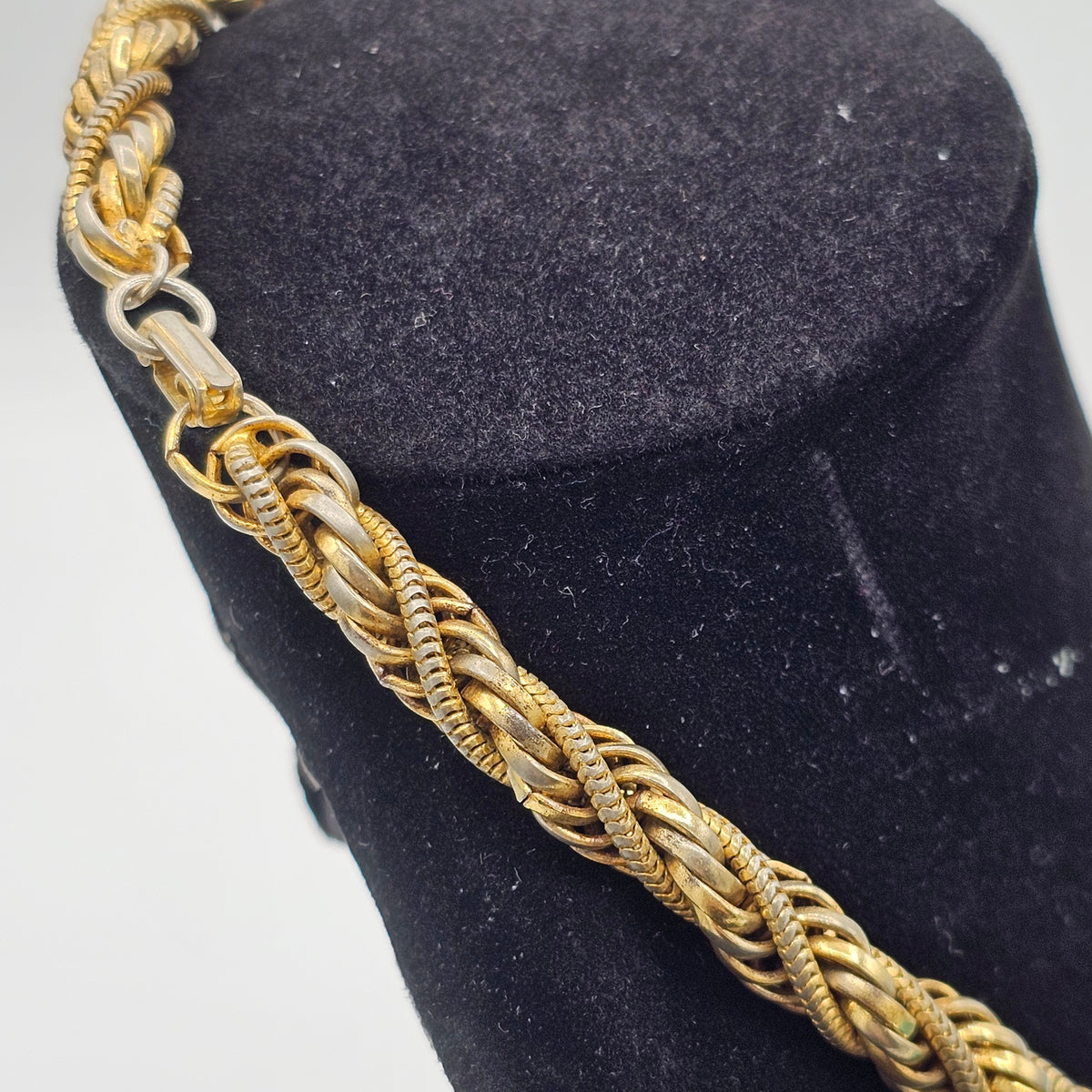Nice Heavy Gold Plated Twisted Rope Chain Designer Quality Box Clasp Vintage
