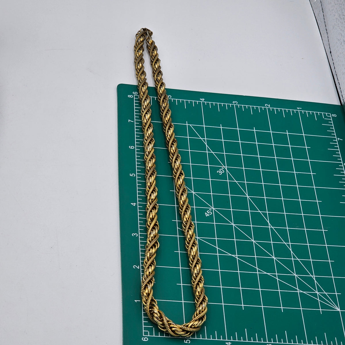 Nice Heavy Gold Plated Twisted Rope Chain Designer Quality Box Clasp Vintage