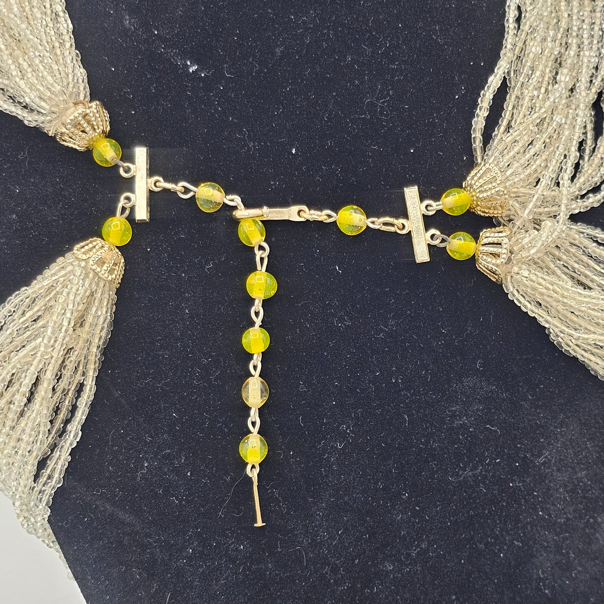 Multi-strand White Translucent Glass Seed Bead Necklace Signed Japan Vintage Torsade