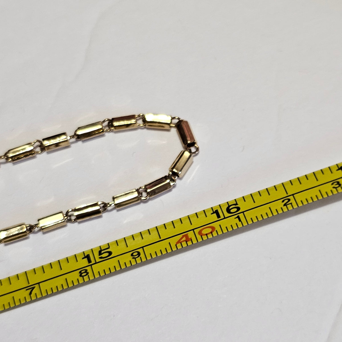 Classic Elegant Box Link Gold-tone Accented Long Necklace Chain 90s Vintage