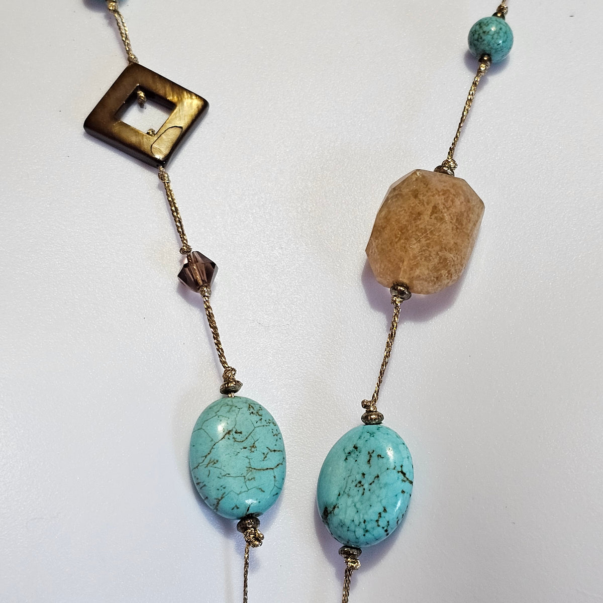 Premier Designs Vintage Natural Stone Station Necklace