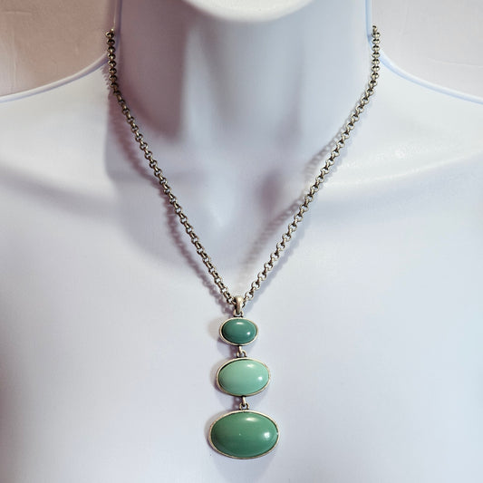 Silver-tone Faux Turquoise Fashion Y2K Necklace Liz Claiborne