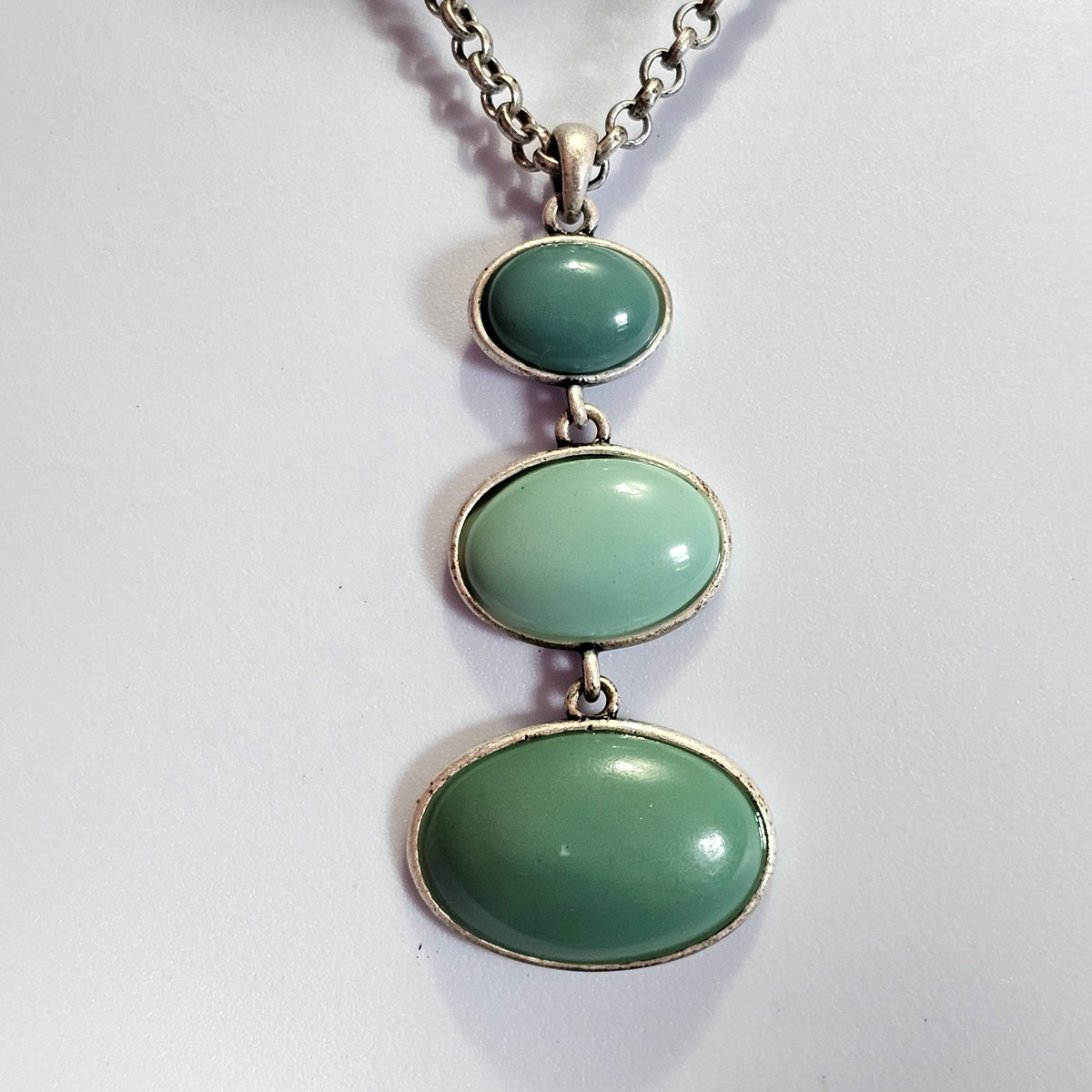 Silver-tone Faux Turquoise Fashion Y2K Necklace Liz Claiborne