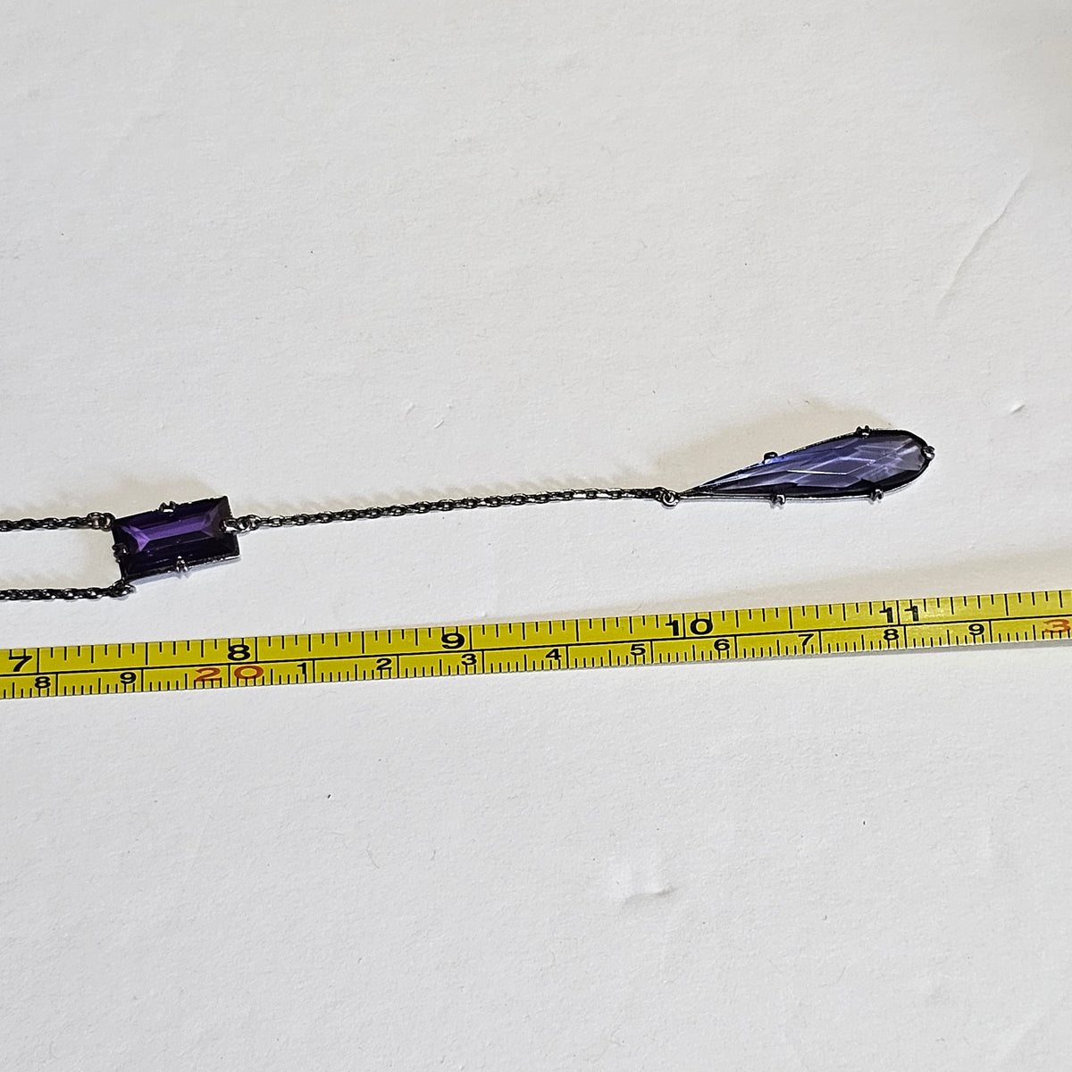 Gorgeous Lariat Drop Purple Crystal Necklace Shelli Segal