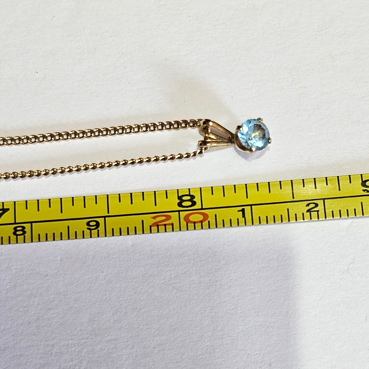 Ice Blue Topaz Cubic Zirconia Gold-tone Chain Necklace Vintage