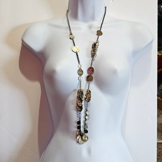 Long 38 in Chain Round Medallion Charm Necklace by Loft