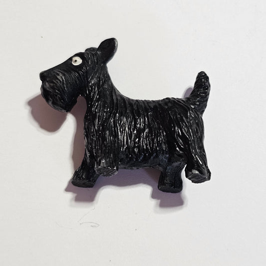 Miniature Black Scottie Dog Puppy Resin Figurine Vintage