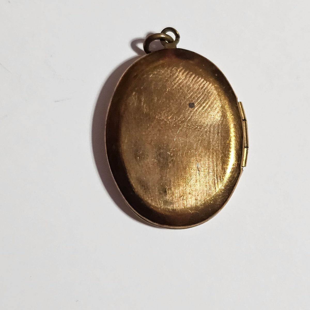 Engraved Floral Praying Hands Religious Oval Brass Locket Pendant Vintage