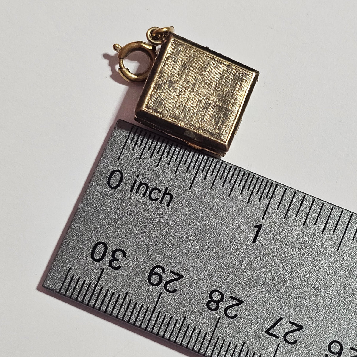 Small Gold-tone Happy Birthday Book Opens Flower Charm Vintage Monet