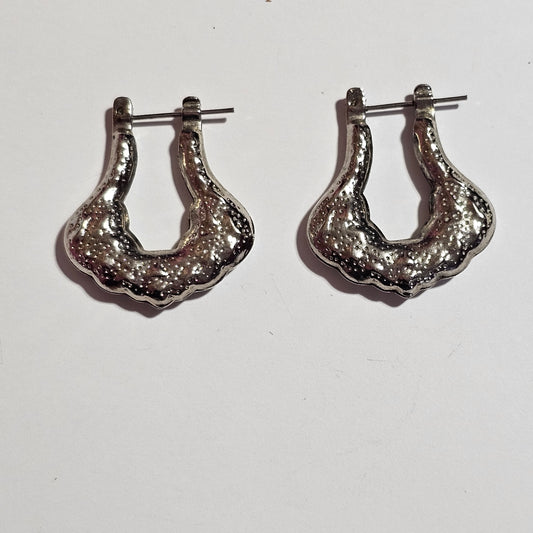 Silver-tone Hoop Pierced Earrings