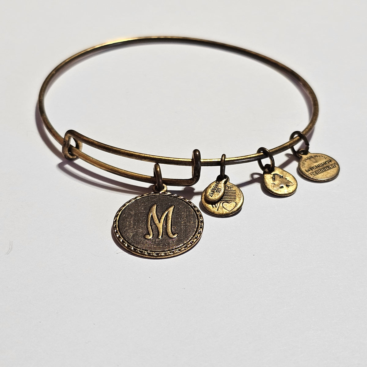 Alyx and Ani Letter M Charm Bracelet Bronze