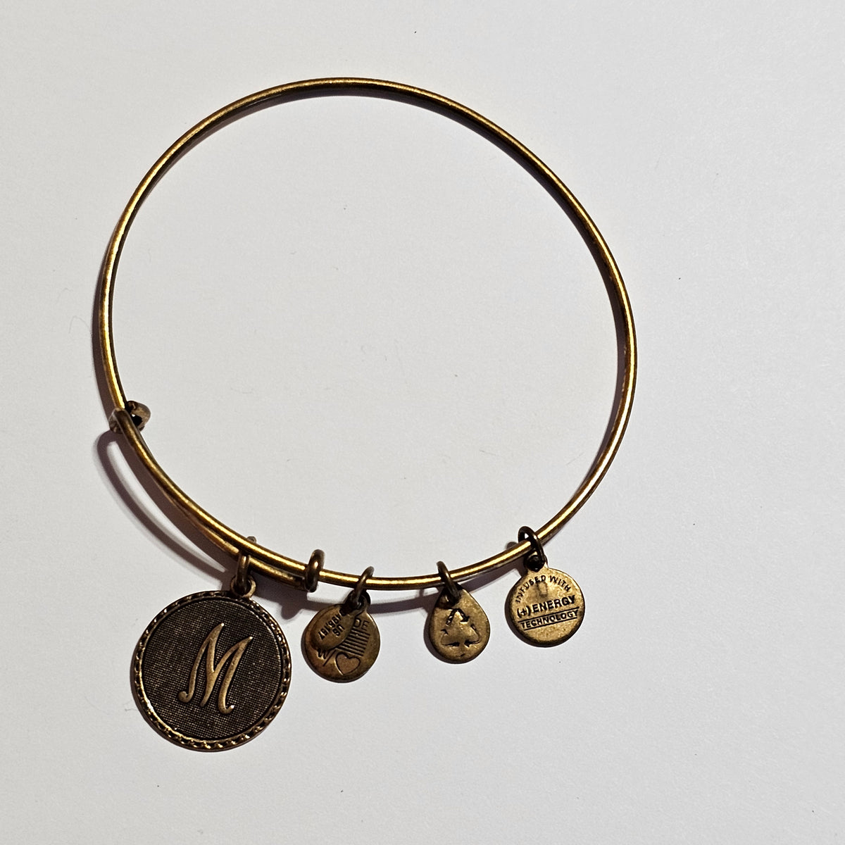 Alyx and Ani Letter M Charm Bracelet Bronze