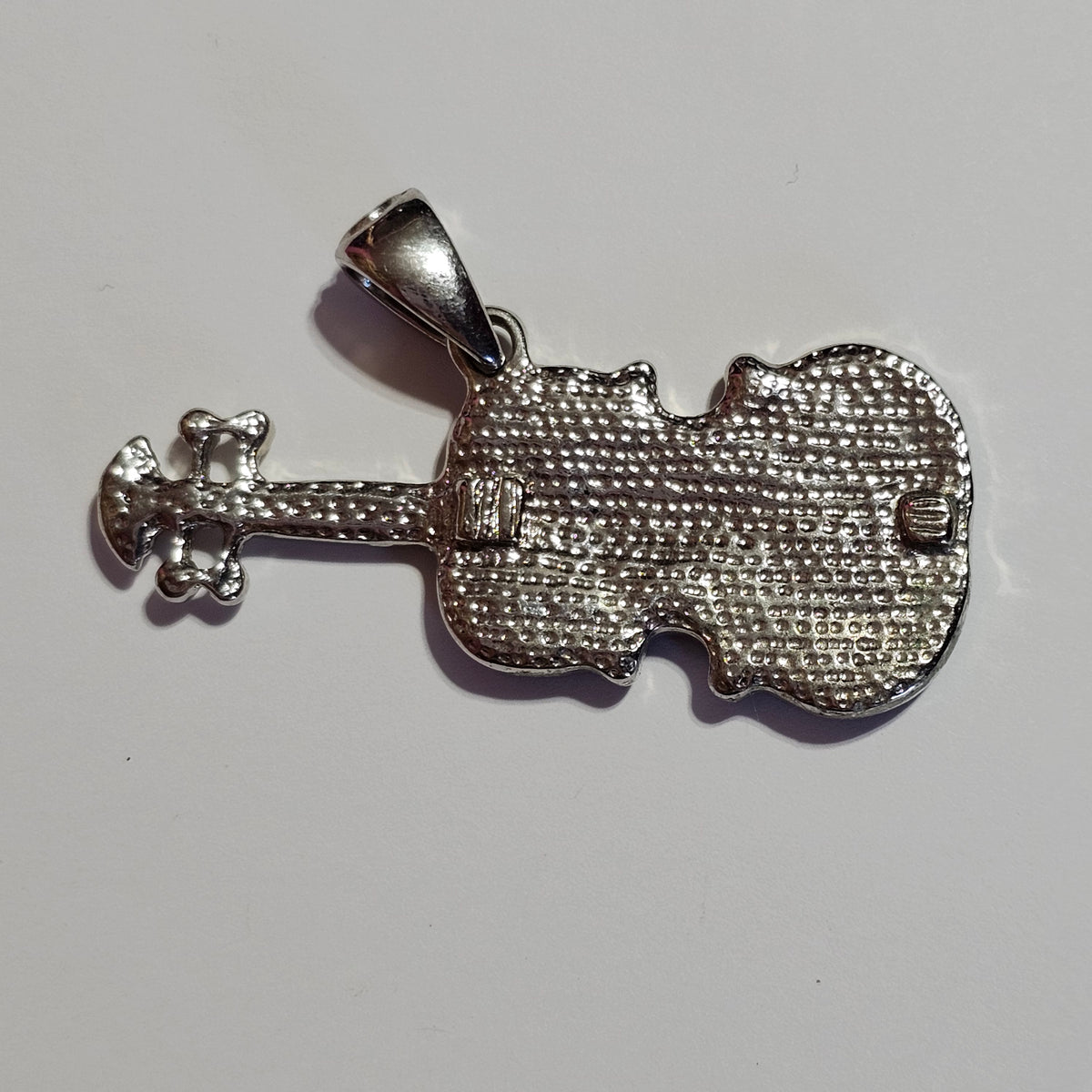 Silver-tone Abalone Guitar Musical Pendant