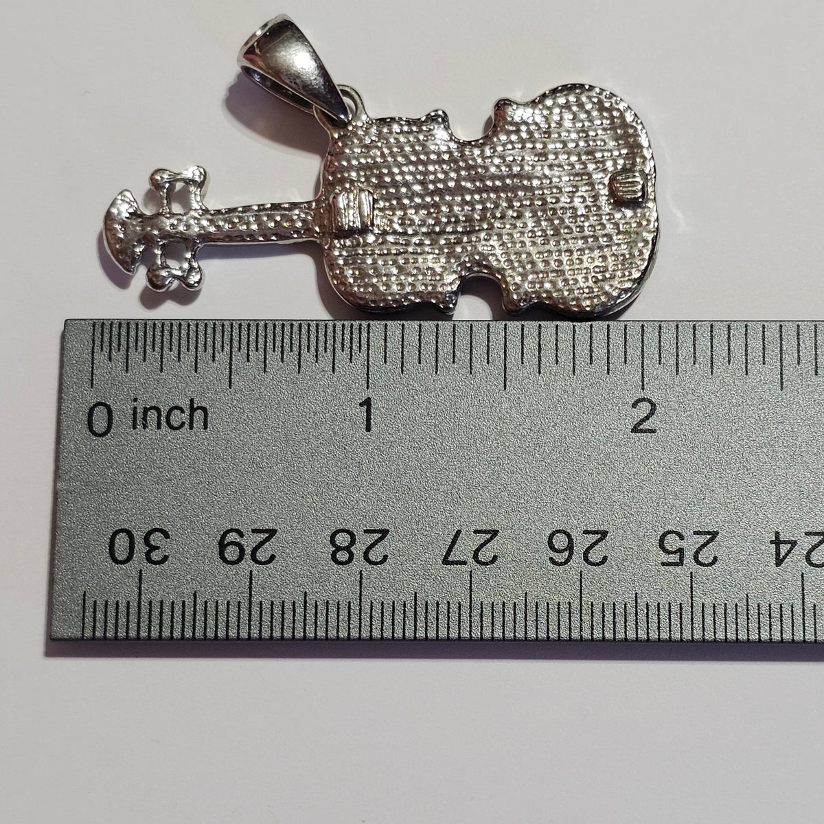 Silver-tone Abalone Guitar Musical Pendant