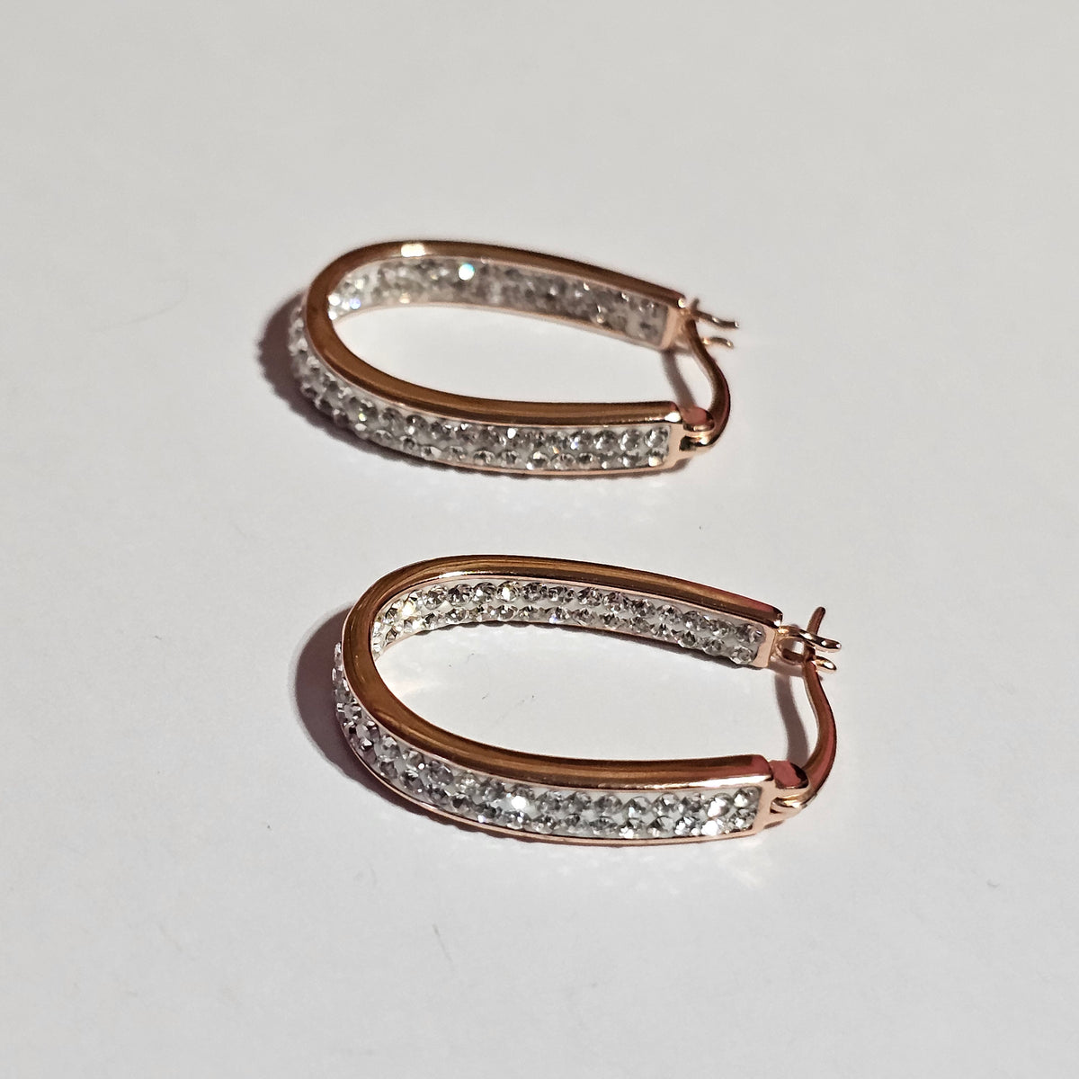 Sparkling Rose Gold Plated Sterling Zirconia Hoop Pierced Earrings JTV Bella Luce