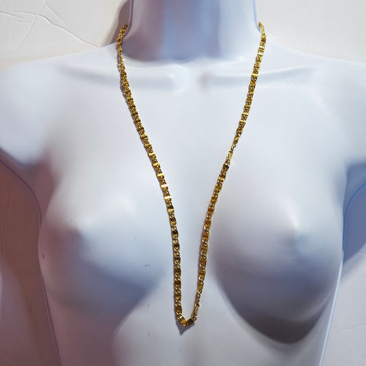 Long Gold-Tone Snail Chain Necklace Vintage Versatile 30"