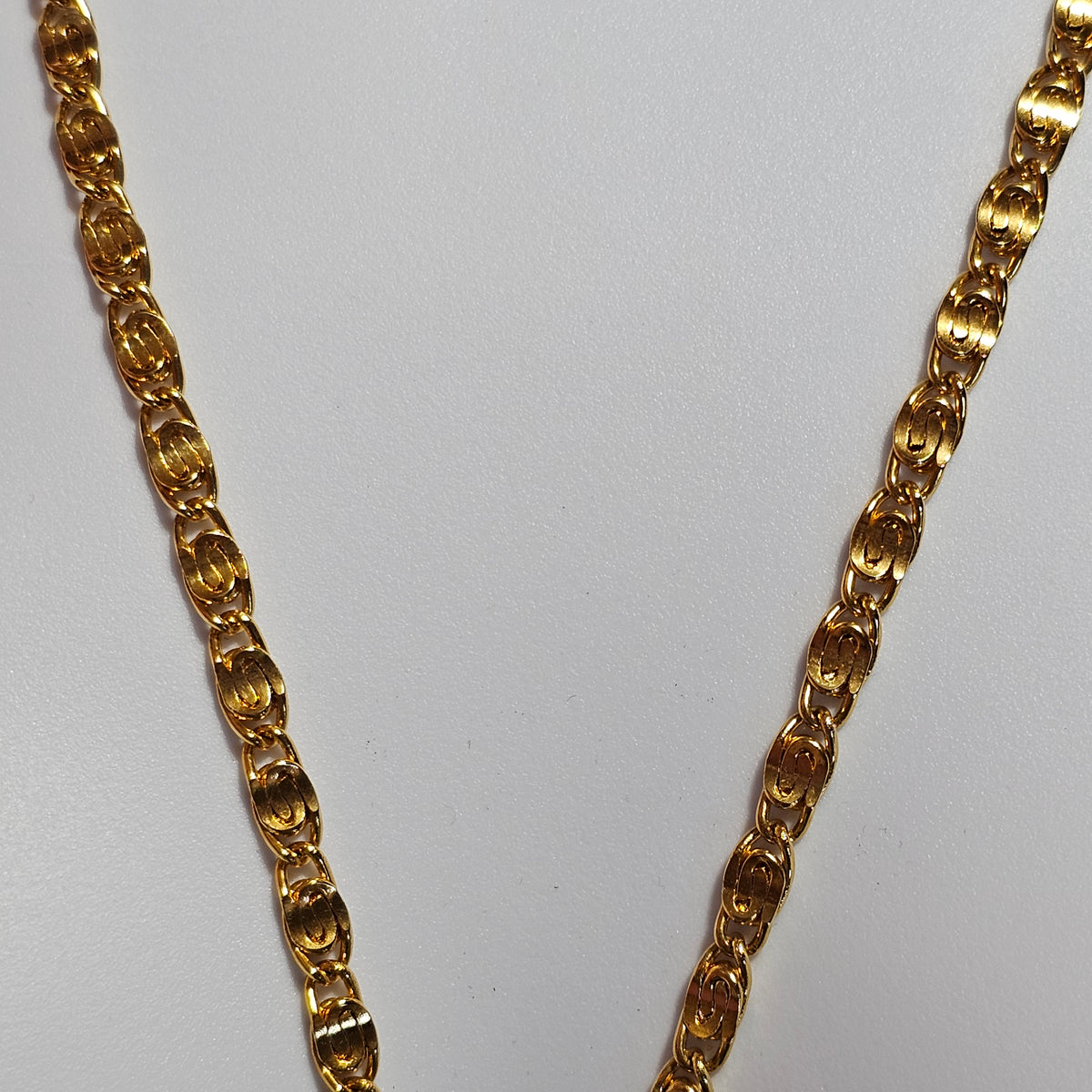 Long Gold-Tone Snail Chain Necklace Vintage Versatile 30"