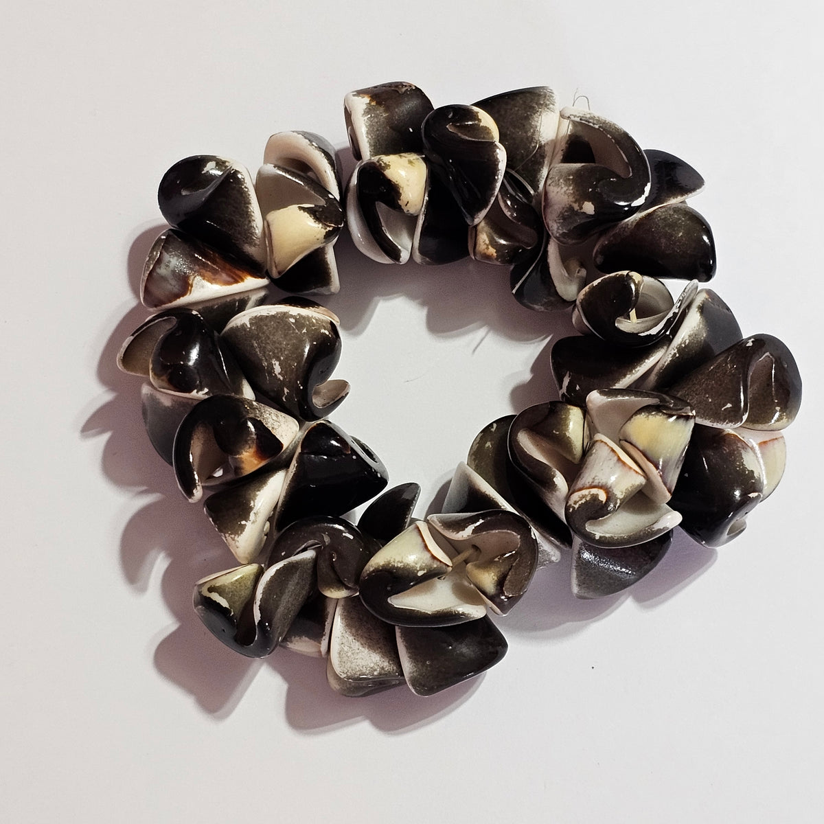 Natural Shell Stretch Bracelet Beachy Coastal Bohemian