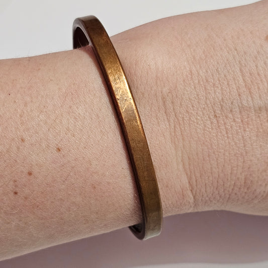 1960s Hand Forged Signed Copper Cuff Bracelet MCM Vintage