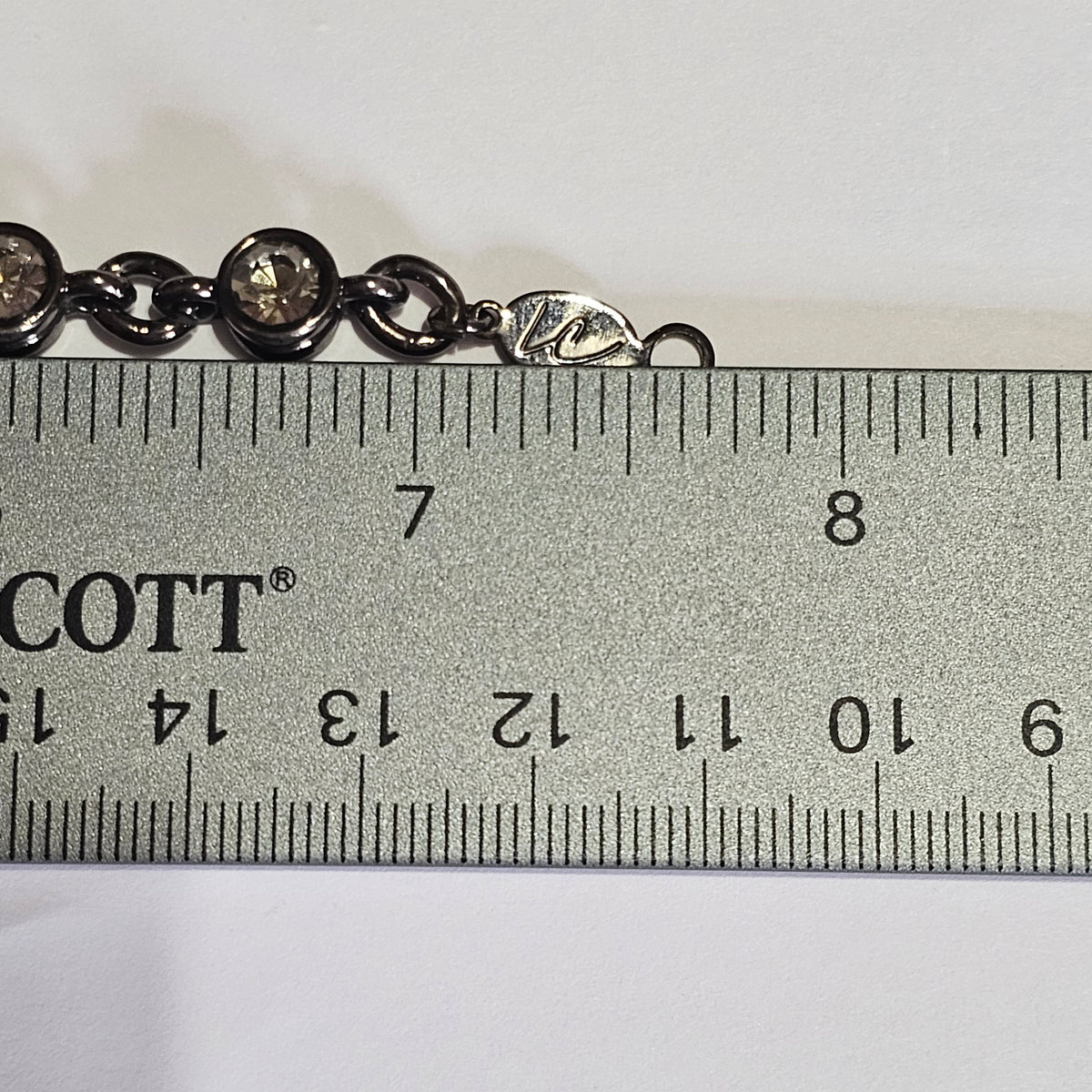 Lauren Conrad Black Gun Metal Flower Link Bracelet