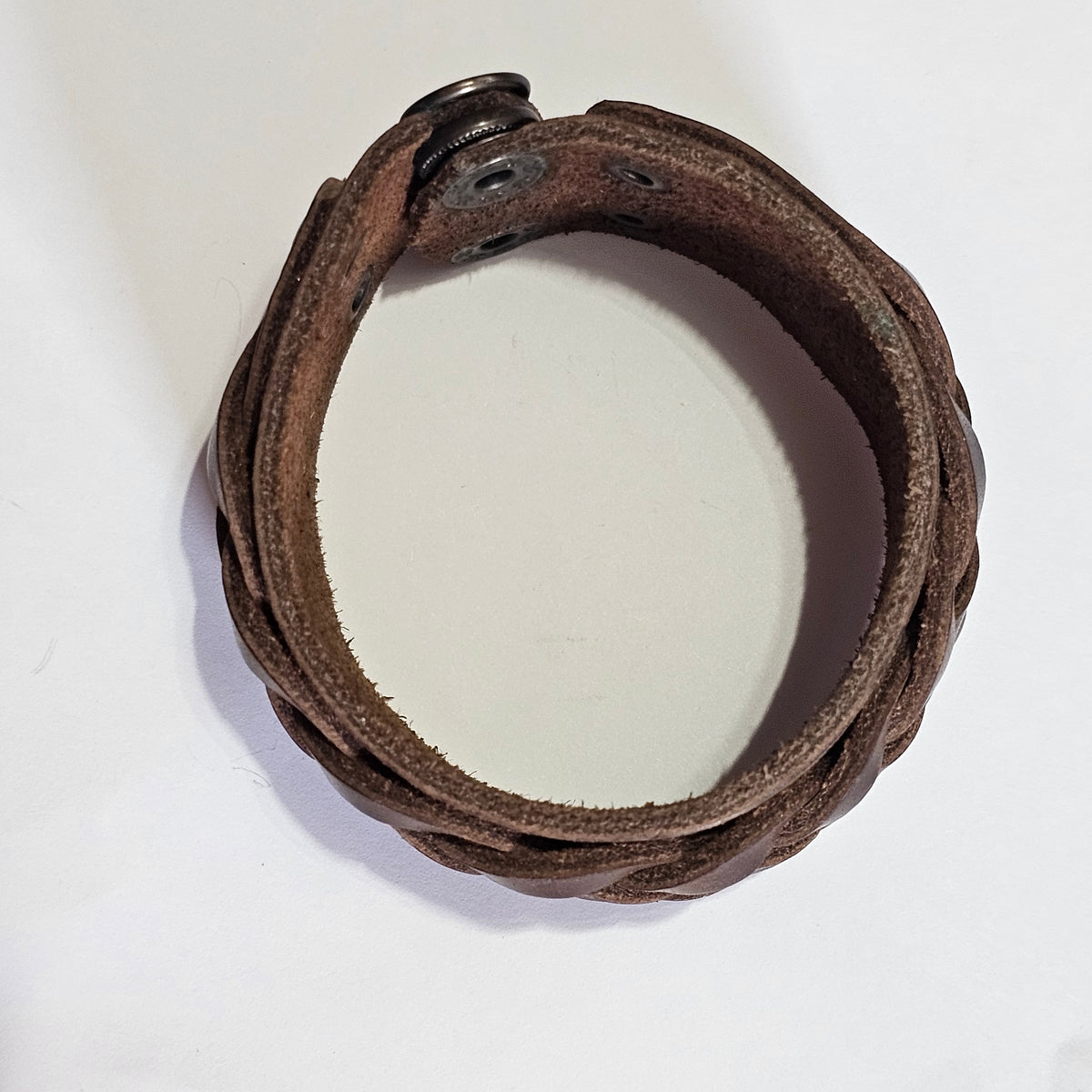 Thick Wide Brown Leather Braided Bracelet Vintage Bohemian