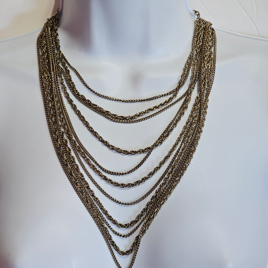 Punk Multi-strand Layered Chain Necklace Statement Vintage