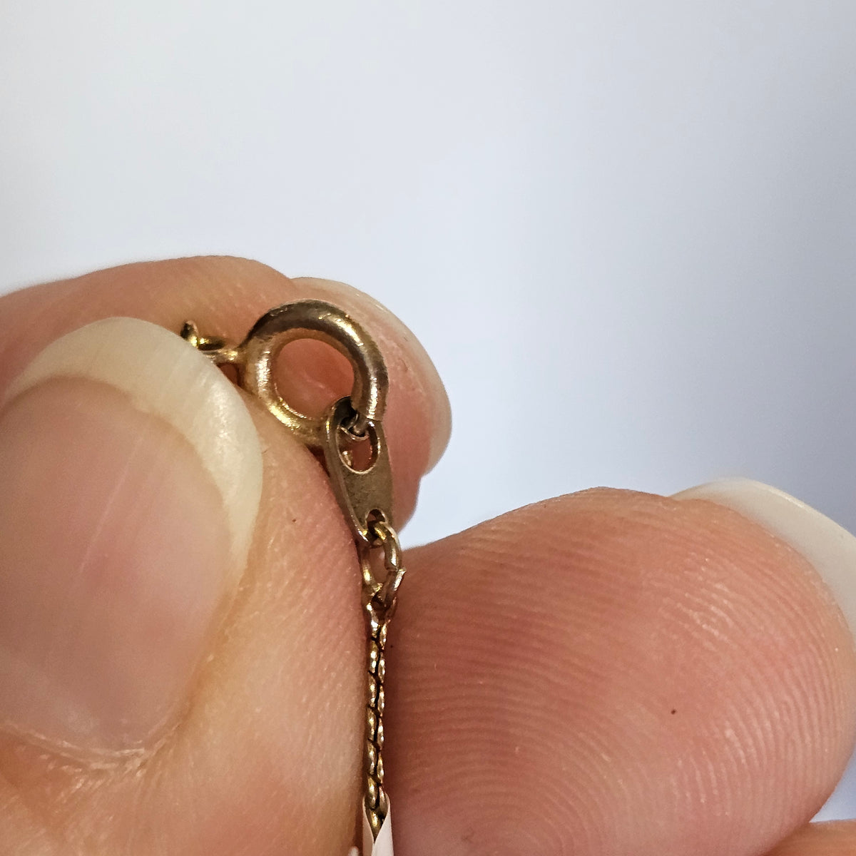 Cloisenne Floral Real Natural Shell Pendant Chain Necklace Vintage 70s