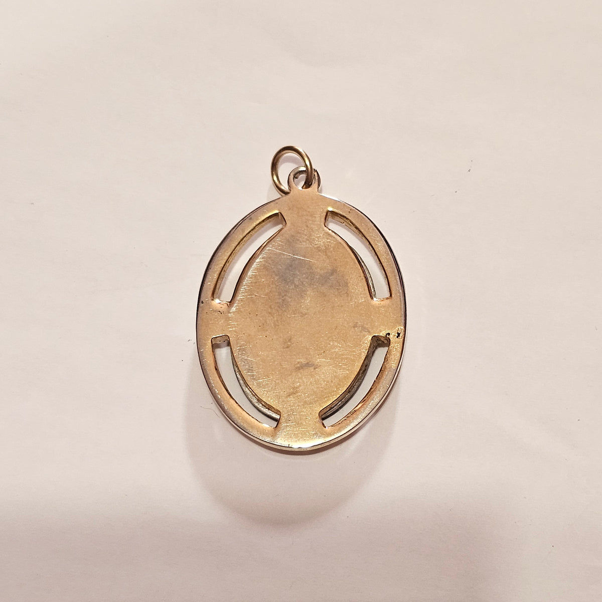 Gold-tone Picturesque Abalone Mother of Pearl Elegant Portrait Pendant Only