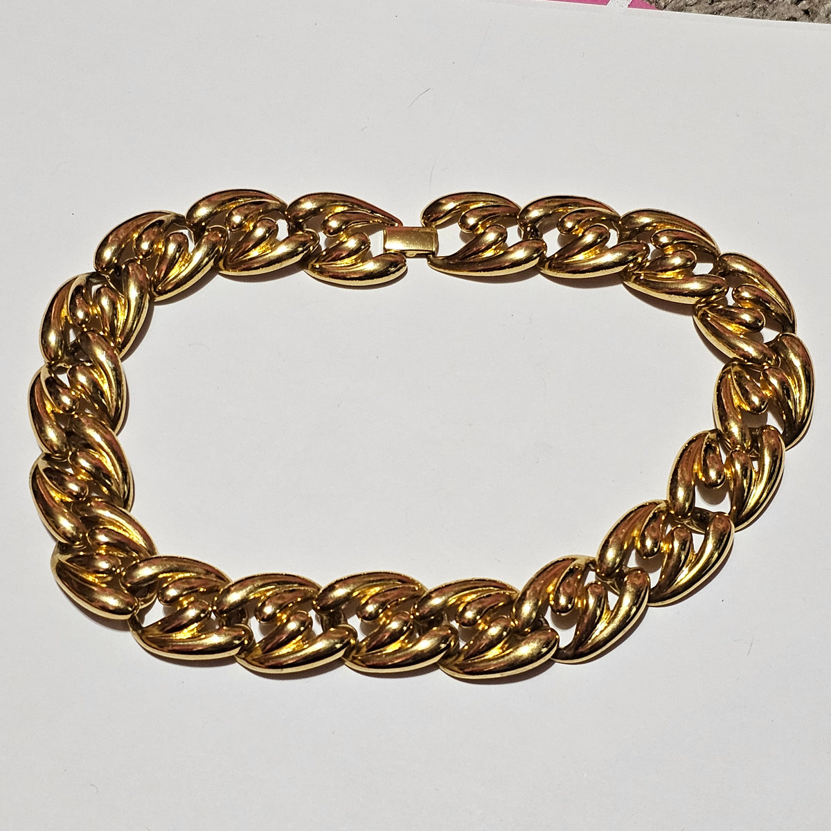 Chunky Huge Gold-tone Designer Style Vintage Necklace Statement Chain